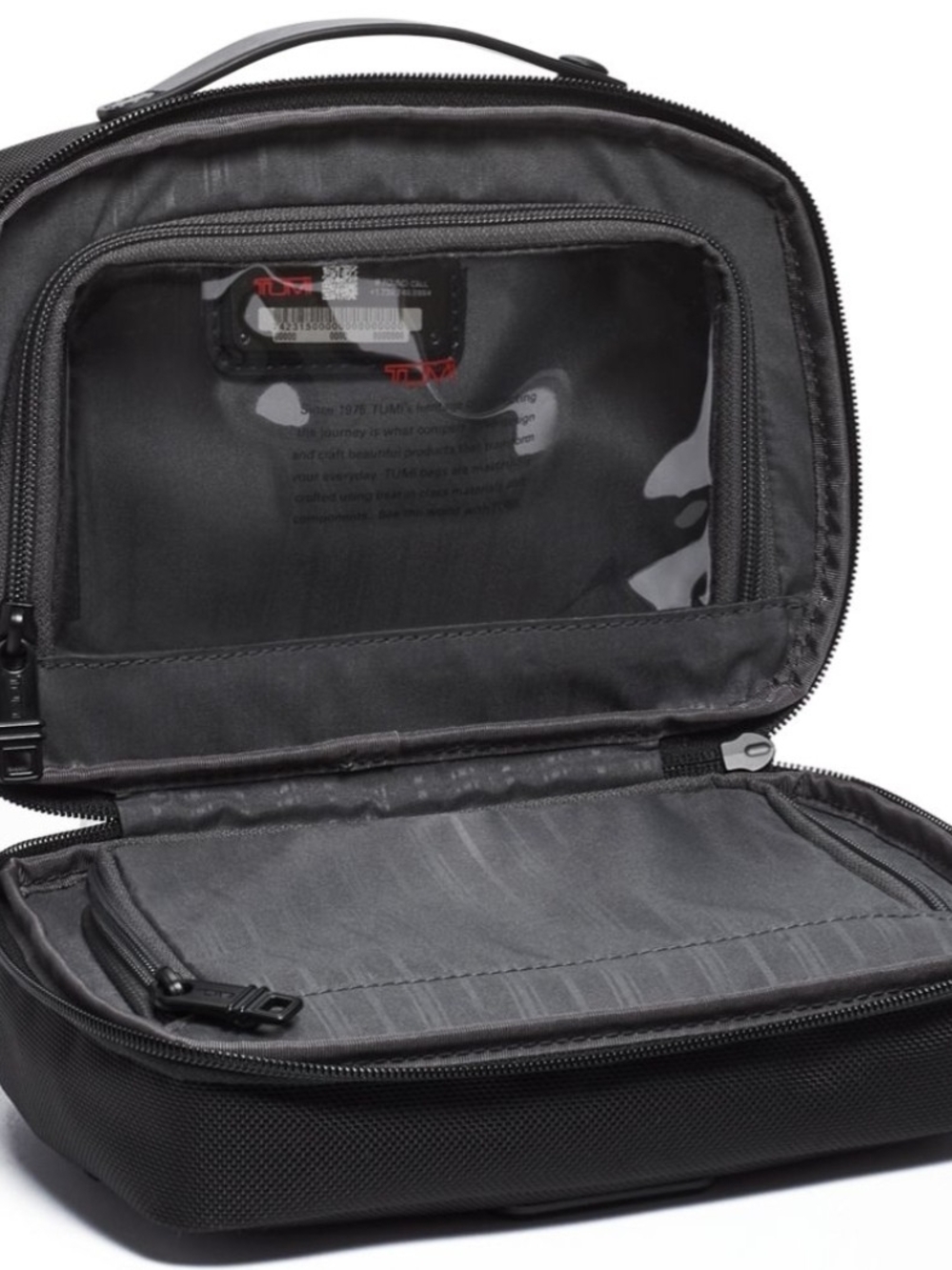Tumi Black Men's Toiletry Kit with Clear Interior Pocket